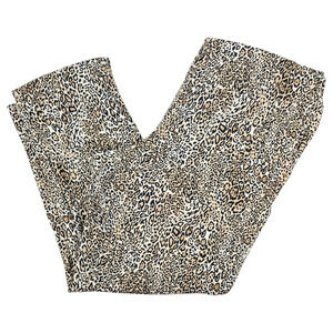 Chicos Wom 3 Sz 16 Animal Leopard Print Tummy Control Panel Pants Office Career